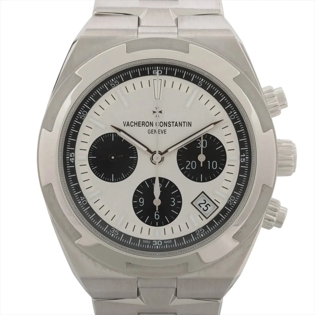 VACHERON CONSTANTIN OVERSEAS SS SILVER-FACE, WATCH: Vacheron Constantin Overseas SS Silver-Face, Watch Brand: Vacheron Constantin Type/Style: Wristwatch Material: SS Color: Silver-Face Size: Case:W1.6 x H1.6inch / W42.5 x H42.5 Circumference of Wrist:7