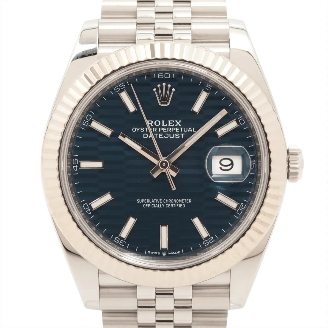 ROLEX DATEJUST SS?WG BLUE FLUTED DIAL, WATCH: Rolex Datejust SS?WG blue fluted dial, Watch Brand: Rolex Type/Style: Wristwatch Material: SS?WG Color: blue fluted dial Size: Case:W1.6 x H1.6inch / W41 x H41 Circumference of Wrist:6.7inch / 17