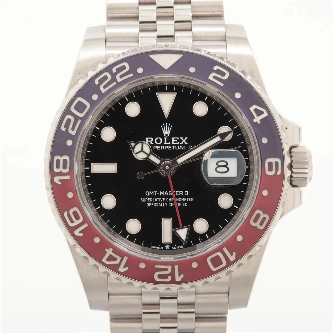 ROLEX GMT MASTER II SS BLACK DIAL, WATCH: Rolex GMT Master II SS black dial, Watch Brand: Rolex Type/Style: Wristwatch Material: SS Color: black dial Size: Case:W1.6 x H1.6inch / W40 x H40 Circumference of Wrist:6.9inch / 17.5 Accessories