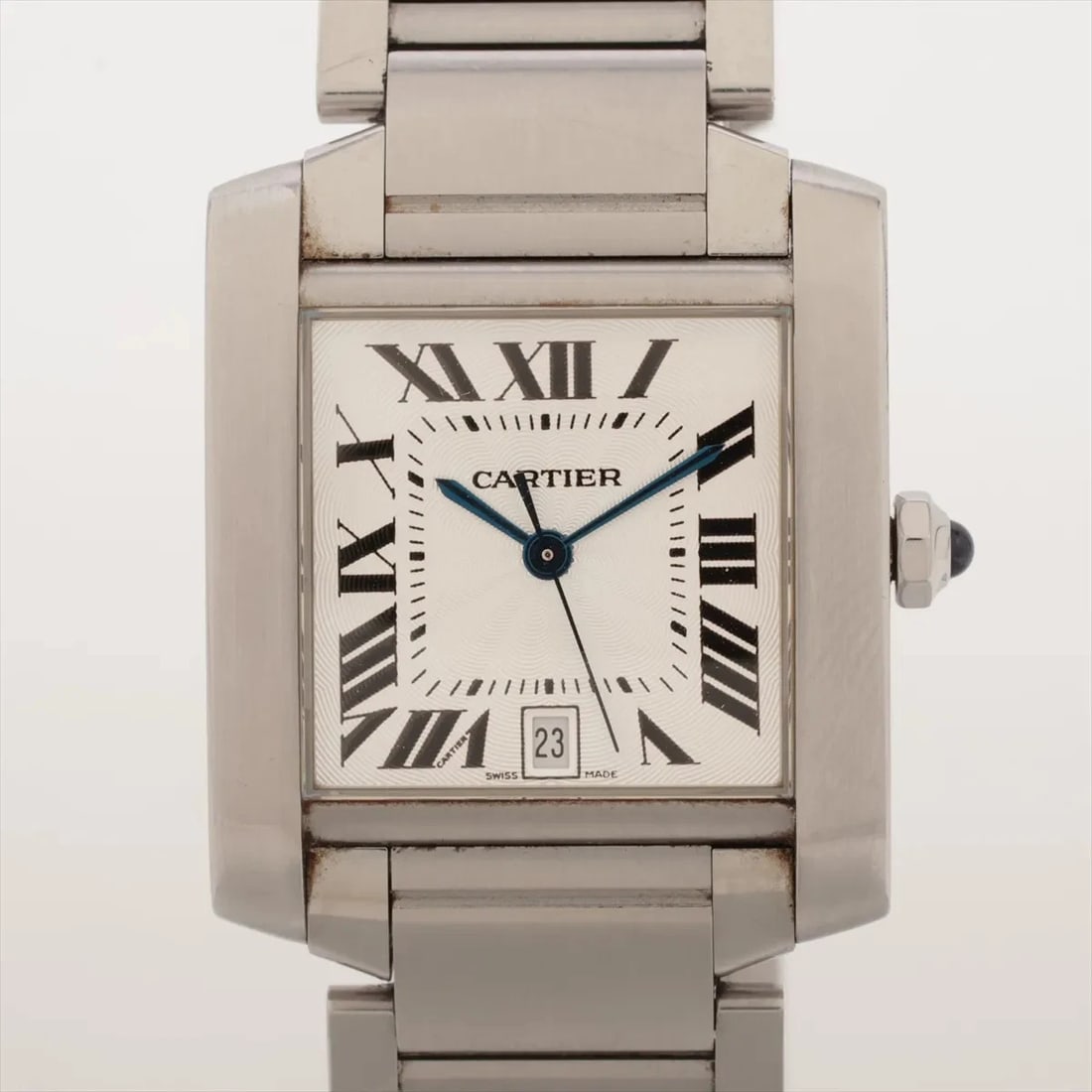 CARTIER TANK FRANCAISE LM SS SILVER-FACE, WATCH: Cartier Tank Francaise LM SS Silver-Face, Watch Brand: Cartier Type/Style: Wristwatch Material: SS Color: Silver-Face Size: Case:W0.8 x H1.2inch / W28 x H32 Circumference of Wrist:6.5inch / 16.5 A