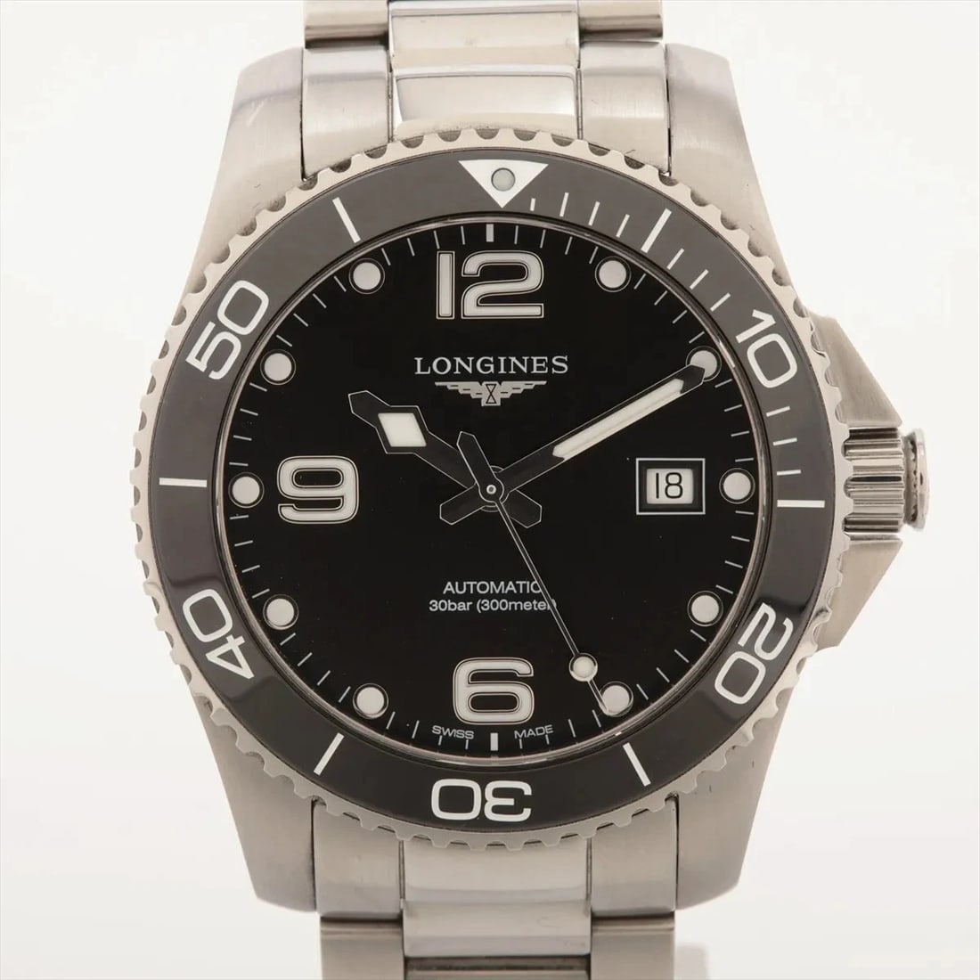 LONGINES HYDRO CONQUEST SS BLACK DIAL, WATCH: Longines Hydro Conquest SS black dial, Watch Brand: Longines Type/Style: Wristwatch Material: SS Color: black dial Size: Case:W1.6 x H1.6inch / W41 x H41 Circumference of Wrist:6.9inch / 17.5 Acce