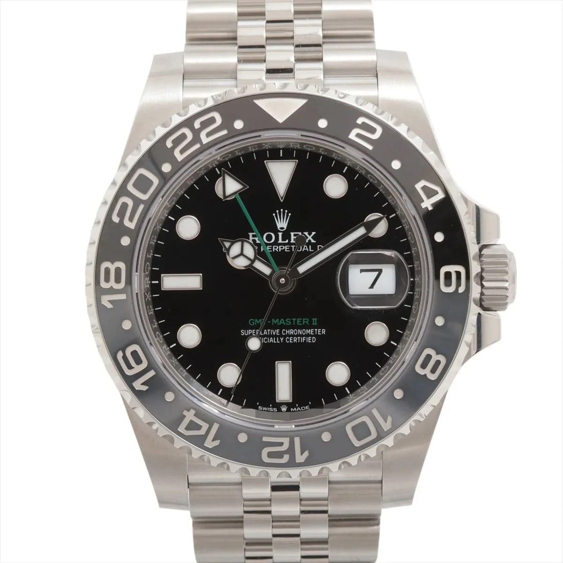 ROLEX GMT MASTER II SS BLACK DIAL, WATCH: Rolex GMT Master II SS black dial, Watch Brand: Rolex Type/Style: Wristwatch Material: SS Color: black dial Size: Case:W1.6 x H1.6inch / W40 x H40 Circumference of Wrist:7.1inch / 18 Accessories: