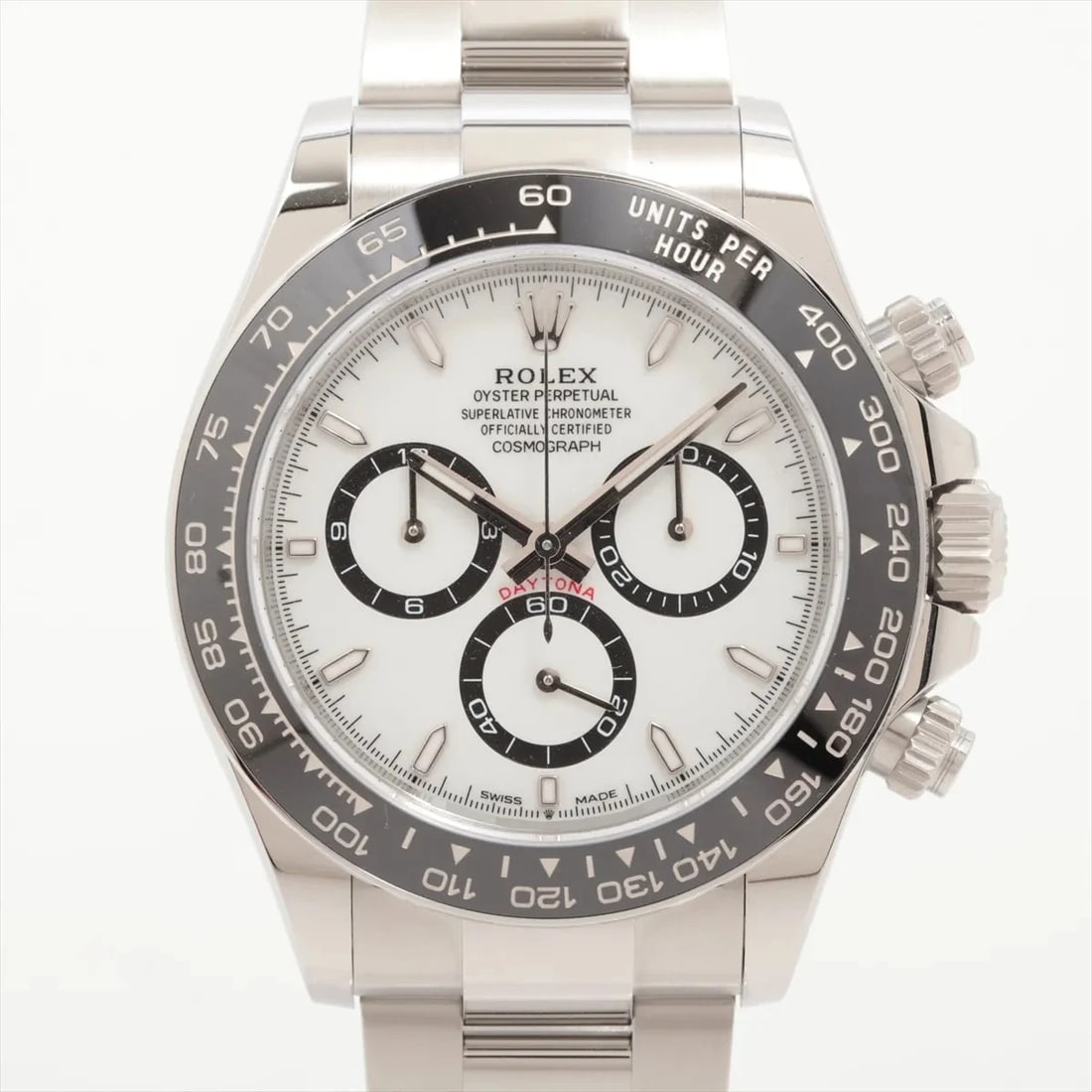 ROLEX DAYTONA SS WHITE DIAL, WATCH: Rolex Daytona SS white dial, Watch Brand: Rolex Type/Style: Wristwatch Material: SS Color: white dial Size: Case:W1.6 x H1.6inch / W40 x H40 Circumference of Wrist:7.7inch / 19.5 Accessories: None