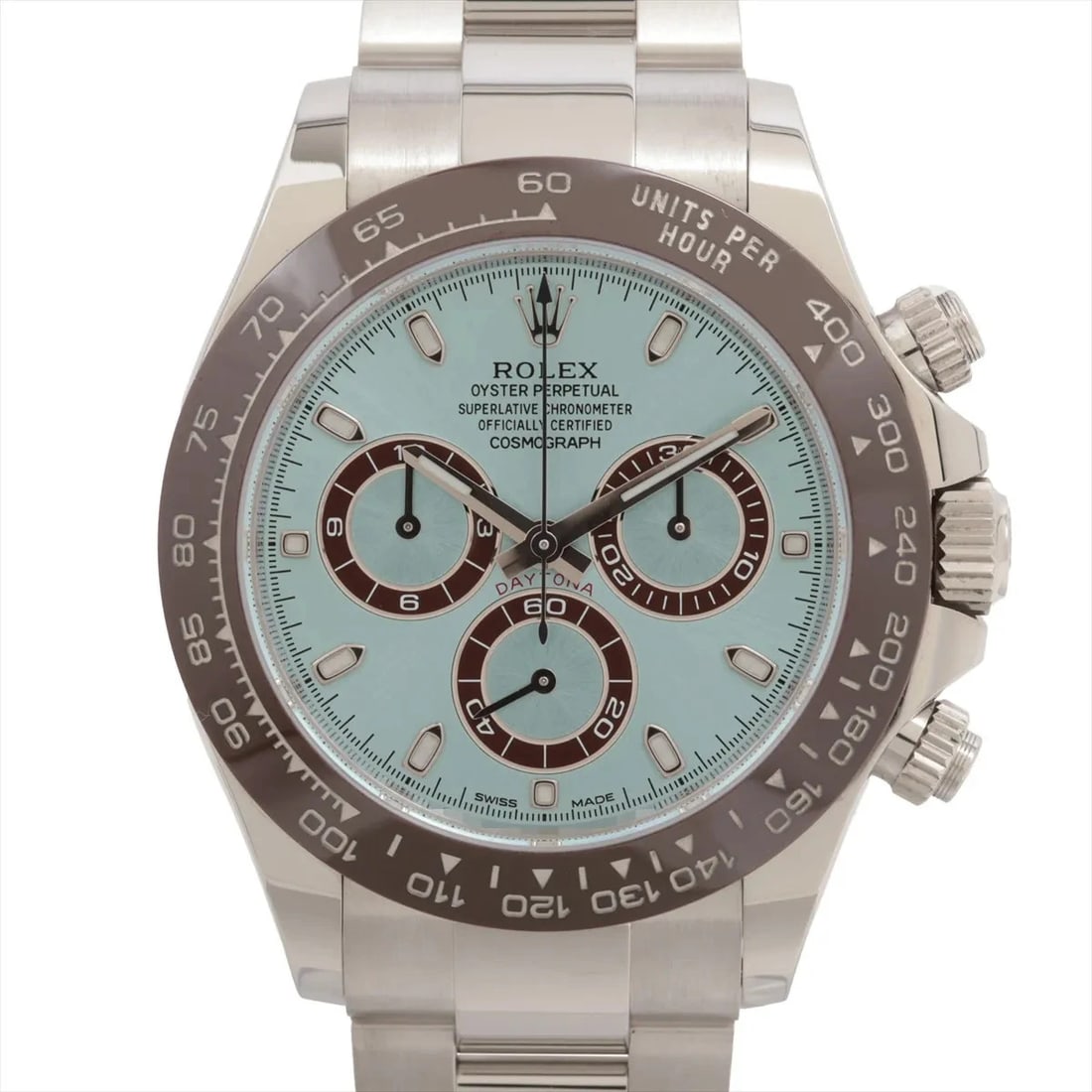 ROLEX DAYTONA PT ICEBLUE-FACE, WATCH: Rolex Daytona PT Iceblue-Face, Watch Brand: Rolex Type/Style: Wristwatch Material: PT Color: Iceblue-Face Size: Case:W1.6 x H1.6inch / W40 x H40 Circumference of Wrist:7.5inch / 19 Accessories: No
