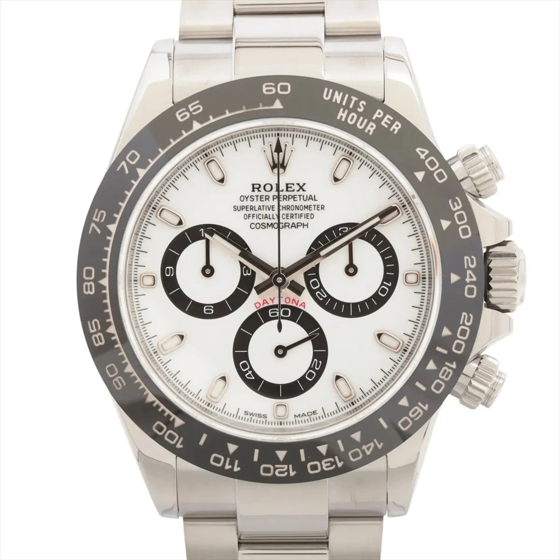 ROLEX DAYTONA SS WHITE DIAL, WATCH: Rolex Daytona SS white dial, Watch Brand: Rolex Type/Style: Wristwatch Material: SS Color: white dial Size: Case:W1.6 x H1.6inch / W40 x H40 Circumference of Wrist:7.5inch / 19 Accessories: None <