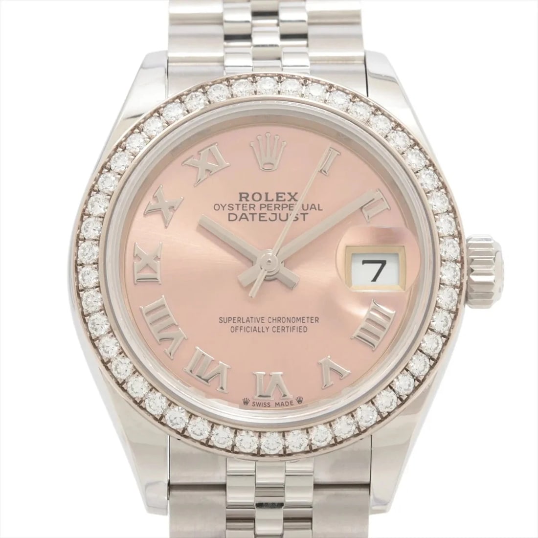 ROLEX LADY DATEJUST SS?WG PINK-FACE, WATCH: Rolex Lady Datejust SS?WG Pink-Face, Watch Brand: Rolex Type/Style: Wristwatch Material: SS?WG Color: Pink-Face Size: Case:W0.8 x H0.8inch / W28 x H28 Circumference of Wrist:6.5inch / 16.5