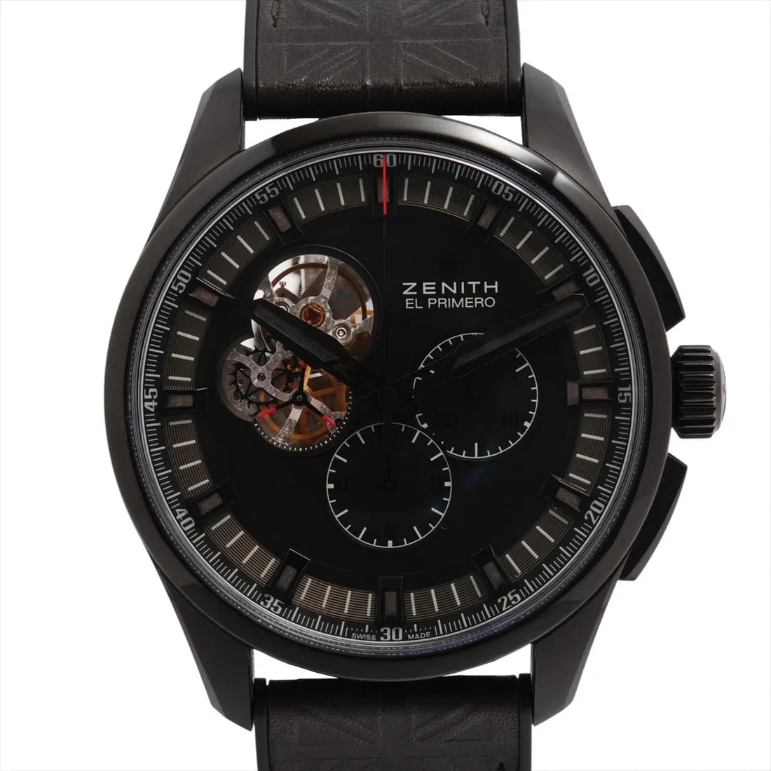 ZENITH CHRONOMASTER OPEN SS BLACK DIAL, WATCH: Zenith Chronomaster Open SS black dial, Watch Brand: Zenith Type/Style: Wristwatch Material: TIX LEATHER ? RUBBER Color: black Size: Case:W1.6 x H1.6inch / W45 x H45 Circumference of Wrist:7.9inch / 2
