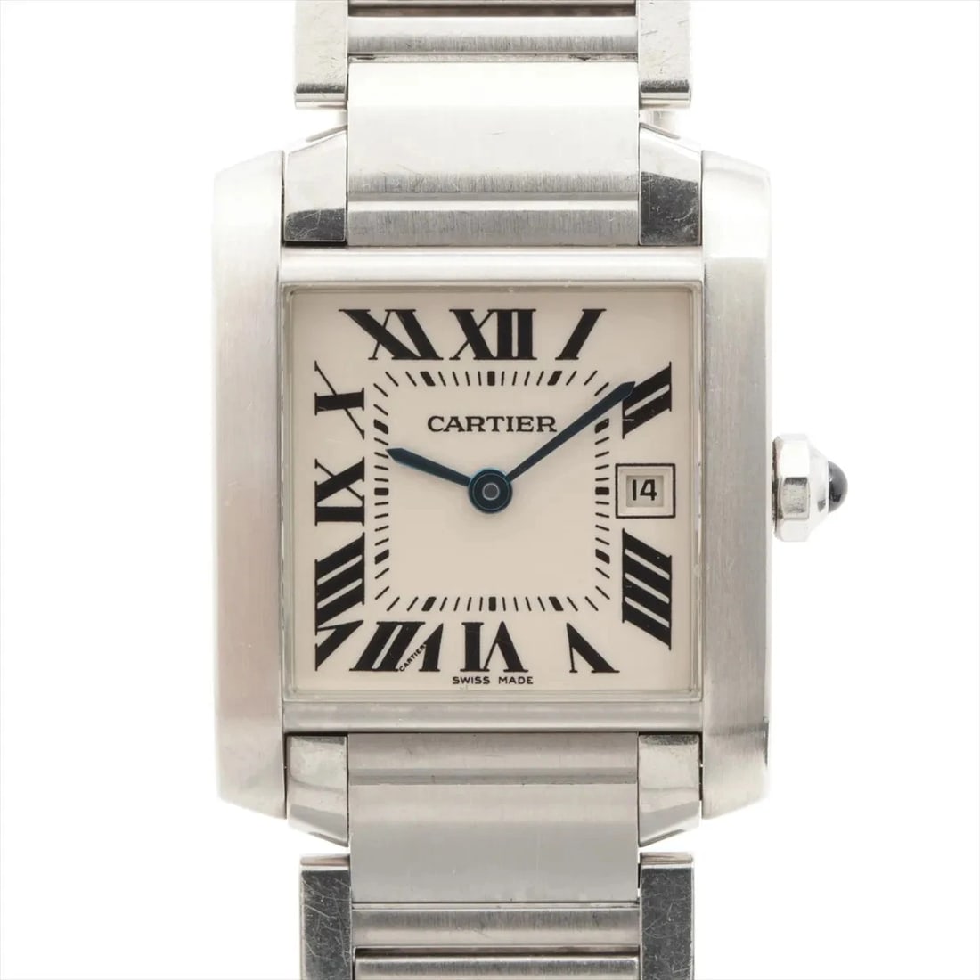 CARTIER TANK FRANCAISE MM SS IVORY-FACE, WATCH: Cartier Tank Francaise MM SS Ivory-Face, Watch Brand: Cartier Type/Style: Wristwatch Material: SS Color: Ivory-Face Size: Case:W0.8 x H1.2inch / W25 x H30 Circumference of Wrist:5.1inch / 13