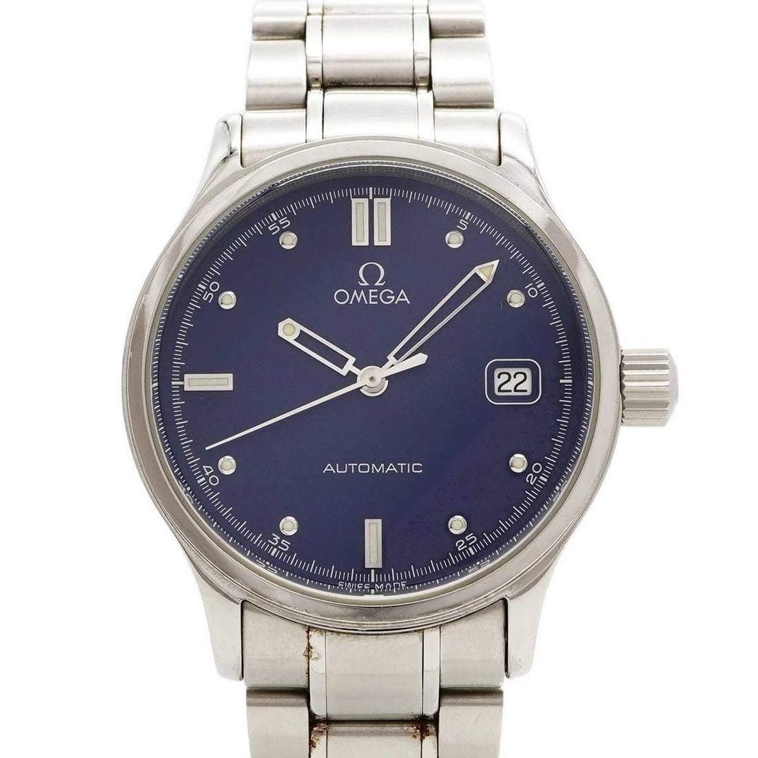 OMEGA CLASSIC DATE WATCH NAVY DIAL MEN'S, WATCH (1 of 3)