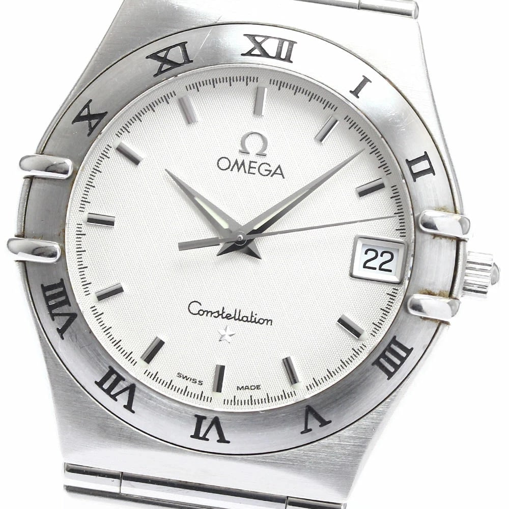 OMEGA CONSTELLATION DATE QUARTZ MEN'S WATCH: Omega Constellation Date Quartz Men's Watch Brand: Omega Type/Style: Wristwatch Material: Case Material: Stainless Steel Band Material: Stainless Steel Color: Dial Color silver Size: Case Size (W):