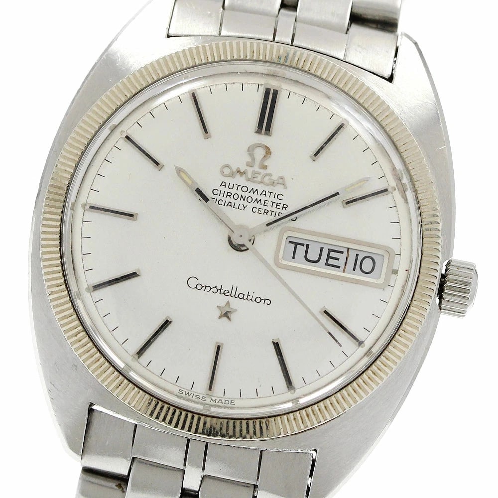 OMEGA CONSTELLATION WG BEZEL DAY DATE AUTOMATIC MEN'S, WATCH: Omega Constellation WG Bezel Day Date Automatic Men's, Watch Brand: Omega Type/Style: Wristwatch Material: Case Material: SS/WG (Stainless Steel/White Gold) Band Material: SS (Stainless Steel) Color: