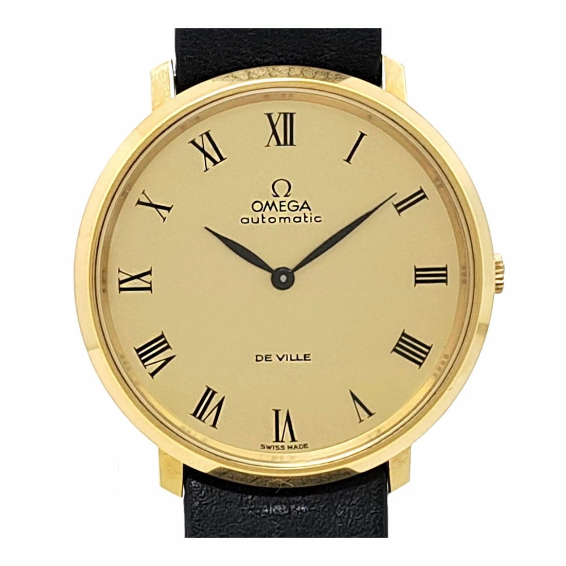 OMEGA DE VILLE AUTOMATIC GOLD PLATED MEN?S & BOYS WATCH: Omega De Ville Automatic Gold Plated Men?s & Boys Watch Brand: Omega Type/Style: Wristwatch Material: Case Material: Gold-plated Band Material: Leather Color: Dial Color champagne Size: Case Size: