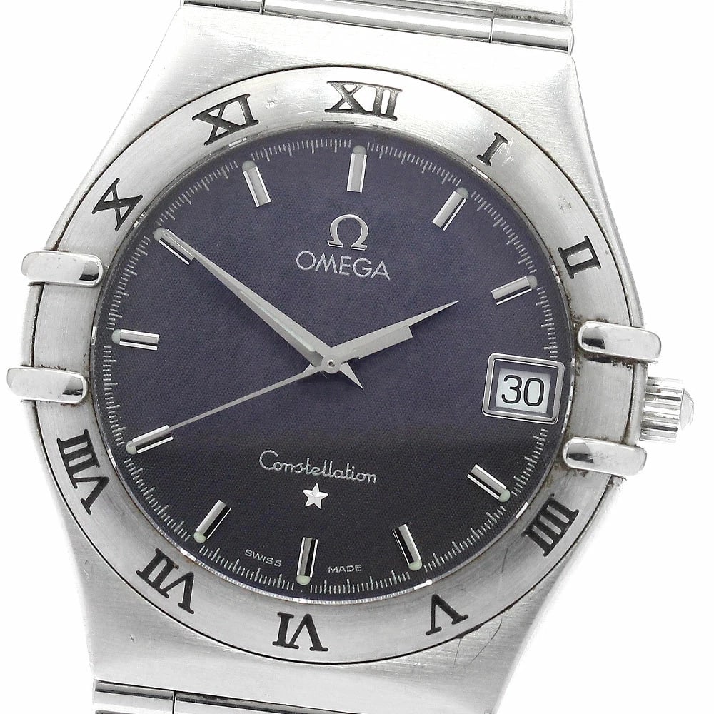 OMEGA CONSTELLATION DATE QUARTZ MENS WATCH: Omega Constellation Date Quartz Mens Watch Brand: Omega Type/Style: Wristwatch Material: Case Material: Stainless Steel Band Material: Stainless Steel Color: Dial Color gray Size: Case Size: Approxima