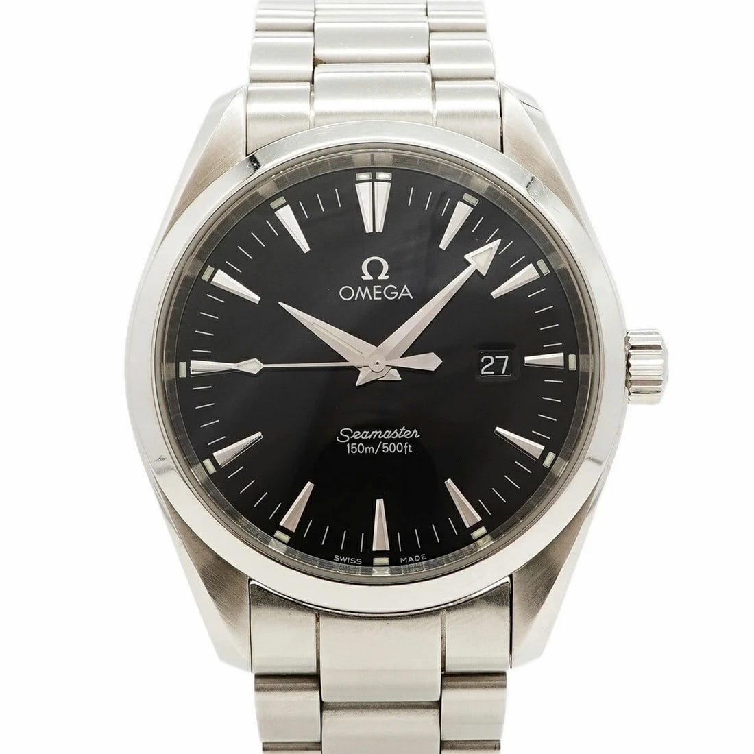OMEGA SEAMASTER MEN'S WATCH BLACK DIAL, WATCH: Omega Seamaster Men's Watch Black Dial, Watch Brand: Omega Type/Style: Wristwatch Material: Band Material: Stainless Steel Color: Dial Color Dial Color: Black Size: Case Diameter: approximately 39mmBa