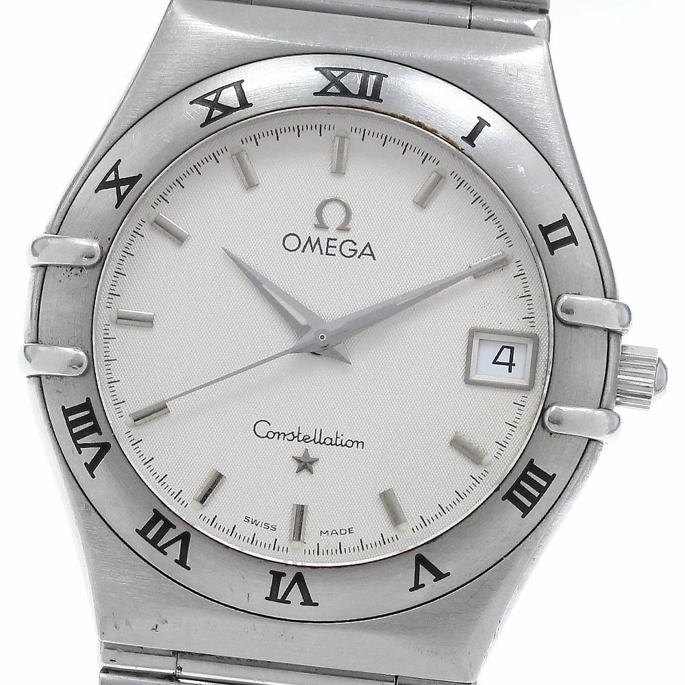OMEGA CONSTELLATION DATE QUARTZ MEN?S WATCH: Omega Constellation Date Quartz Men?s Watch Brand: Omega Type/Style: Wristwatch Material: Case Material: Stainless Steel Band Material: Stainless Steel Color: Dial Color silver Size: Case Size