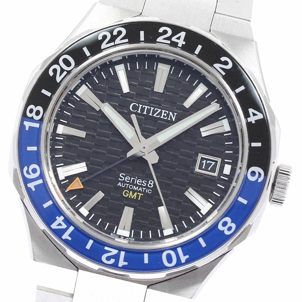 CITIZEN GMT DATE AUTOMATIC MEN'S WATCH: Citizen GMT Date Automatic Men's Watch Brand: Citizen Type/Style: Wristwatch Material: Case Material: Stainless Steel Band Material: Stainless Steel Color: Dial Color black Size: Case Size: Approx.