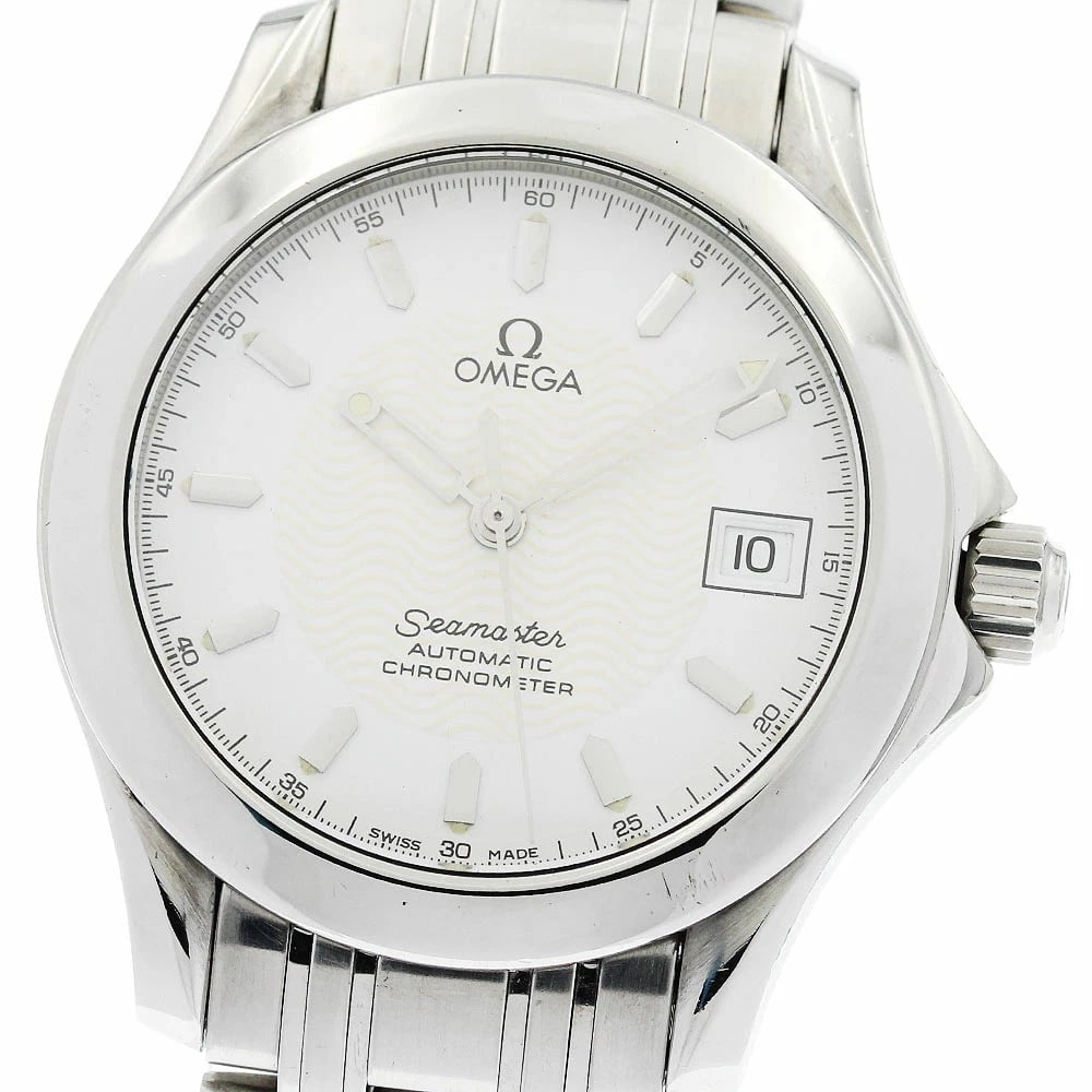 OMEGA SEAMASTER DATE AUTOMATIC MEN'S WATCH: Omega Seamaster Date Automatic Men's Watch Brand: Omega Type/Style: Wristwatch Material: Case Material: Stainless Steel Band Material: Stainless Steel Color: Dial Color white Size: Case Size: