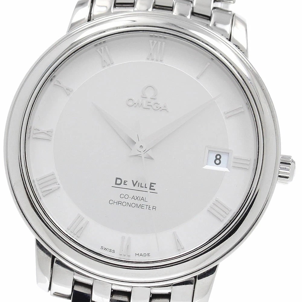 OMEGA DEVIL PRESTIGE CO-AXIAL AUTOMATIC MEN'S WATCH: Omega Devil Prestige Co-Axial Automatic Men's Watch Brand: Omega Type/Style: Wristwatch Material: Case Material: Stainless Steel Band Material: Stainless Steel Color: Dial Color silver Size: Case Size