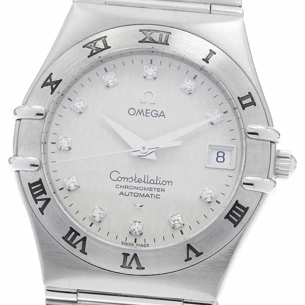 OMEGA CONSTELLATION ANNIVERSARY DIAMOND AUTOMATIC MEN'S WATCH: Omega Constellation Anniversary Diamond Automatic Men's Watch Brand: Omega Type/Style: Wristwatch Material: Case Material: Stainless Steel Band Material: Stainless Steel Color: Dial Color silver Size: