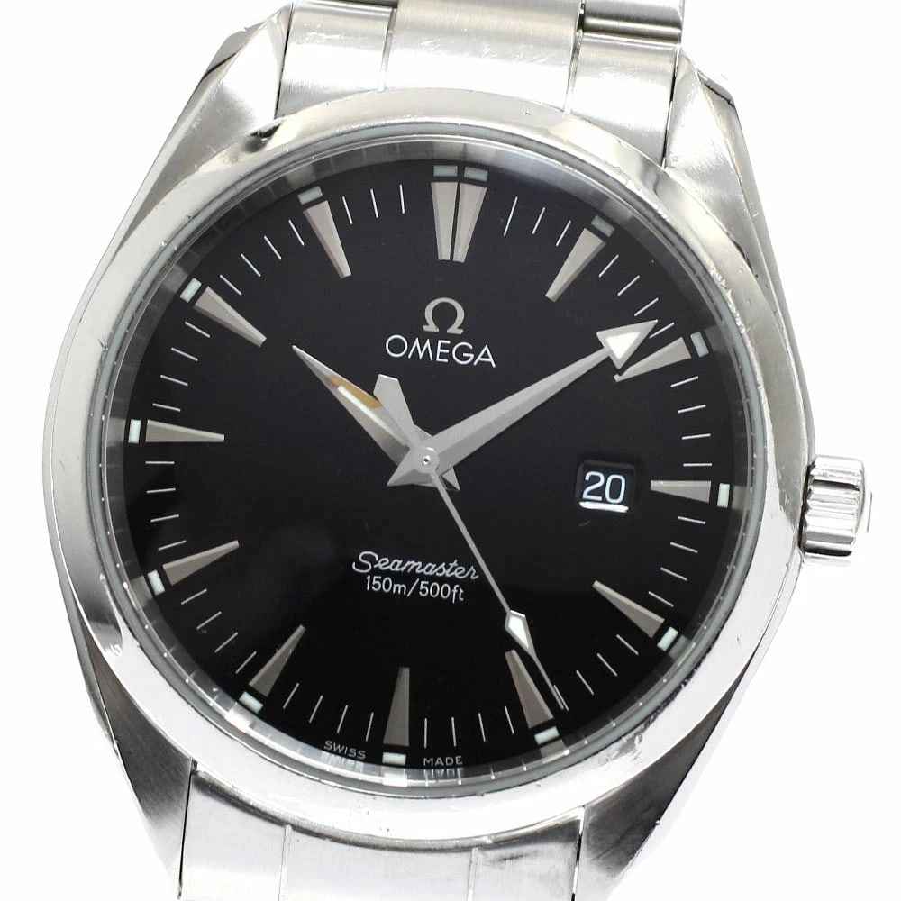 OMEGA SEAMASTER AQUA TERRA DATE QUARTZ MEN'S, WATCH: Omega Seamaster Aqua Terra Date Quartz Men's, Watch Brand: Omega Type/Style: Wristwatch Material: Case Material: Stainless Steel Band Material: Stainless Steel Color: Dial Color black Size: Case Size 