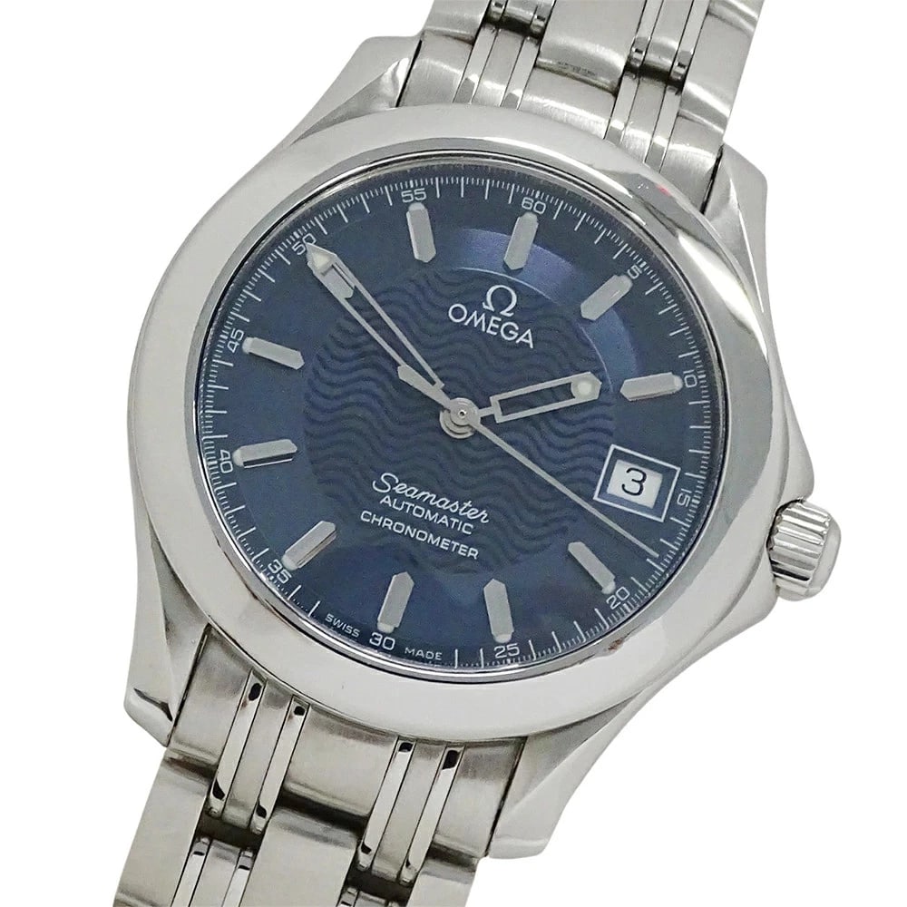 OMEGA SEAMASTER AUTOMATIC WATCH MEN?S STAINLESS STEEL SILVER NAVY, WATCH (1 of 2)