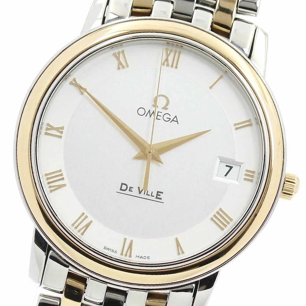 OMEGA DEVIL PRESTIGE YELLOW GOLD COMBO QUARTZ MEN'S WATCH: Omega Devil Prestige Yellow Gold Combo Quartz Men's Watch Brand: Omega Type/Style: Wristwatch Material: Case Material: Stainless Steel / Yellow Gold Band Material: Stainless Steel / Yellow Gold