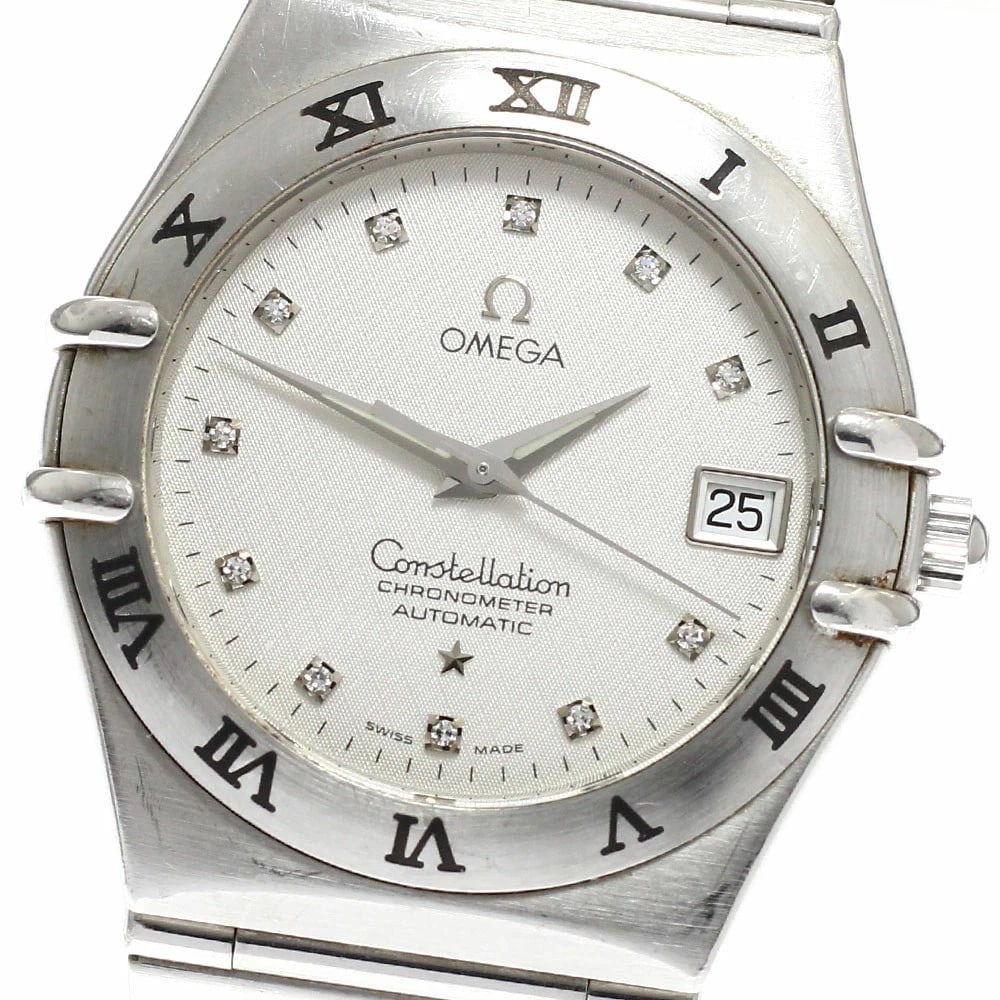 OMEGA CONSTELLATION DIAMOND DATE AUTOMATIC MEN?S WATCH: Omega Constellation Diamond Date Automatic Men?s Watch Brand: Omega Type/Style: Wristwatch Material: Case Material: Stainless Steel Band Material: Stainless Steel Color: Dial Color silver Size: Case