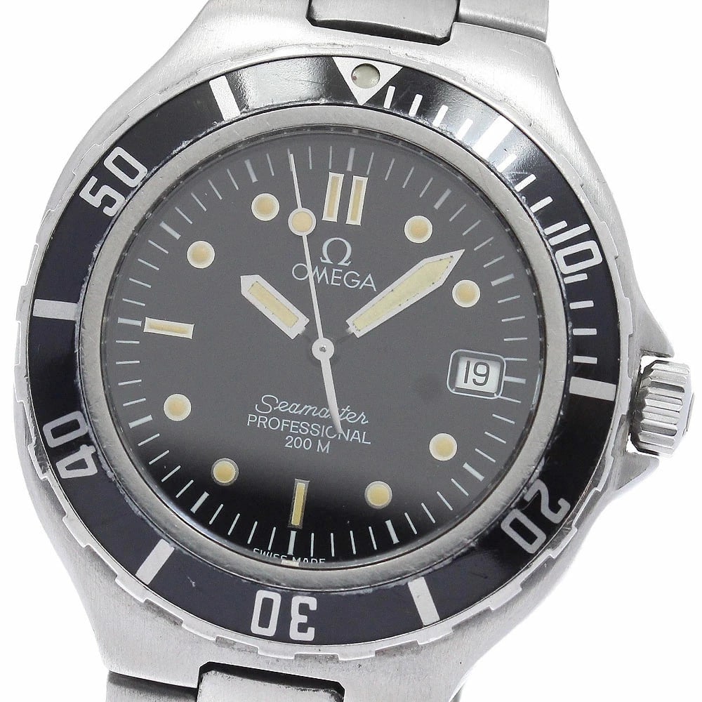 OMEGA SEAMASTER DATE QUARTZ MEN'S WATCH: Omega Seamaster Date Quartz Men's Watch Brand: Omega Type/Style: Wristwatch Material: Case Material: Stainless Steel Band Material: Stainless Steel Color: Dial Color black Size: Case Size (Width): App