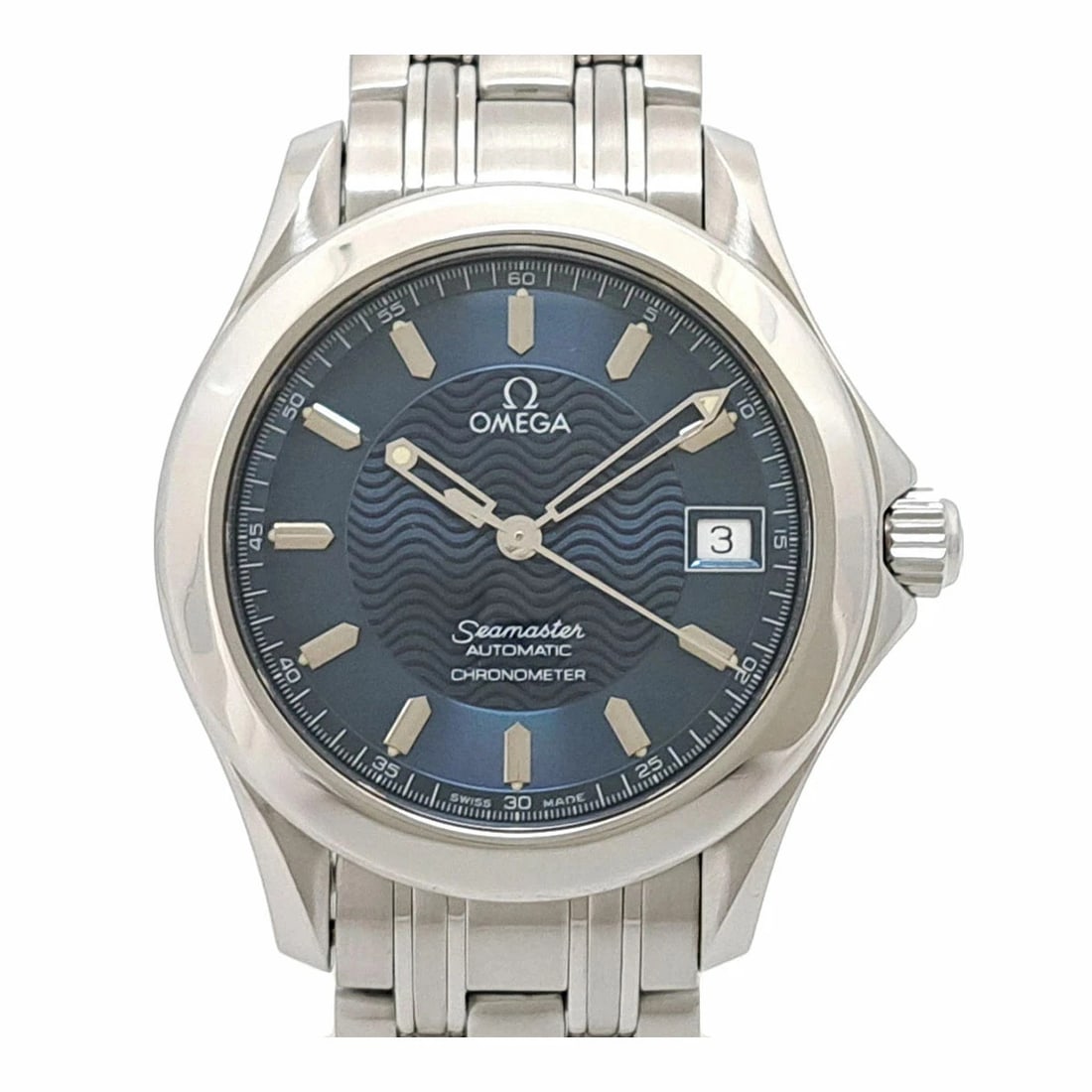 OMEGA SEAMASTER OVERHAULED MEN'S BOYS AUTOMATIC STAINLESS STEEL WATCH: Omega Seamaster Overhauled Men's Boys Automatic Stainless Steel Watch Brand: Omega Type/Style: Wristwatch Material: Case Material: Stainless Steel Band Material: Stainless Steel Color: Dial Color blue