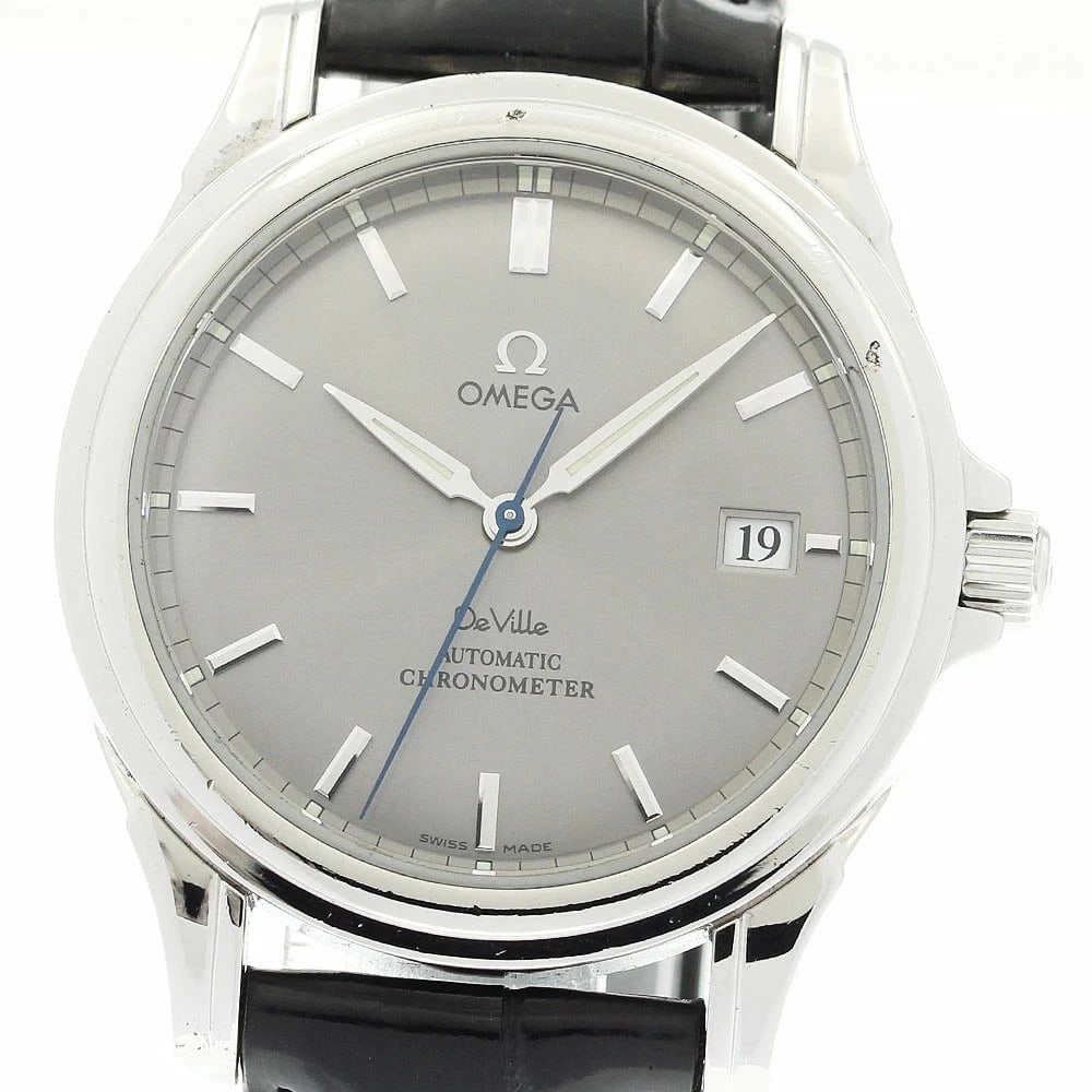 OMEGA SEAMASTER DEVIL CO-AXIAL DATE AUTOMATIC MEN'S WATCH: Omega Seamaster Devil Co-Axial Date Automatic Men's Watch Brand: Omega Type/Style: Wristwatch Material: Case Material: Stainless Steel Band Material: Leather Color: Dial Color gray Size: Case Size (W)