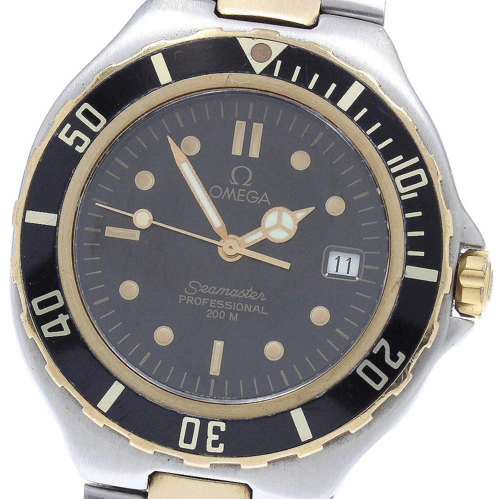 OMEGA SEAMASTER YG BEZEL QUARTZ MEN'S WATCH: Omega Seamaster YG Bezel Quartz Men's Watch Brand: Omega Type/Style: Wristwatch Material: Case Material: Stainless Steel / Yellow Gold Band Material: Stainless Steel / Yellow Gold Color: Dial Color bl