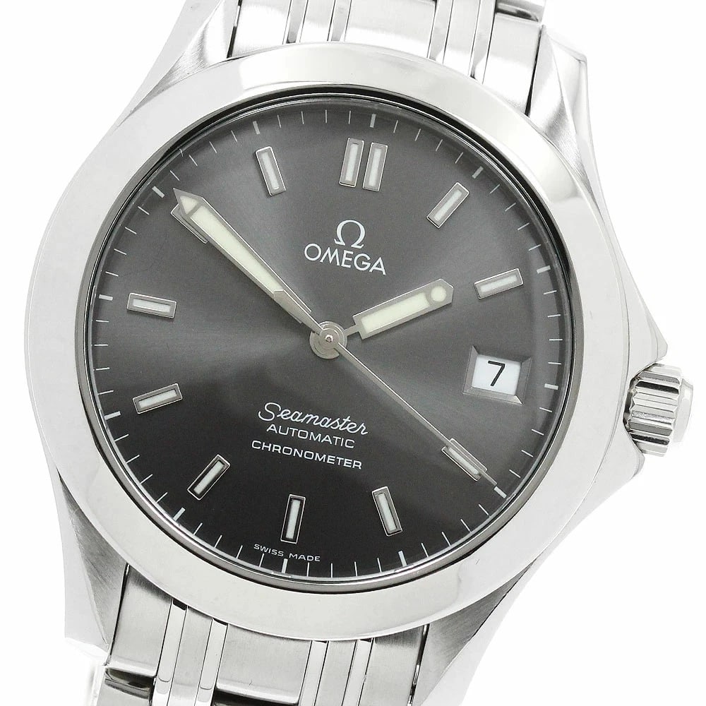 OMEGA SEAMASTER CHRONOMETER DATE AUTOMATIC MEN'S WATCH: Omega Seamaster Chronometer Date Automatic Men's Watch Brand: Omega Type/Style: Wristwatch Material: Case Material: Stainless Steel Band Material: Stainless Steel Color: Dial Color gray Size: Case Siz