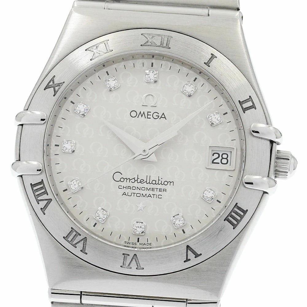 OMEGA CONSTELLATION ANNIVERSARY AUTOMATIC WATCH WITH DIAMONDS, WATCH: Omega Constellation Anniversary Automatic Watch with Diamonds, Watch Brand: Omega Type/Style: Wristwatch Material: Case Material: Stainless Steel Band Material: Stainless Steel Color: Dial Color