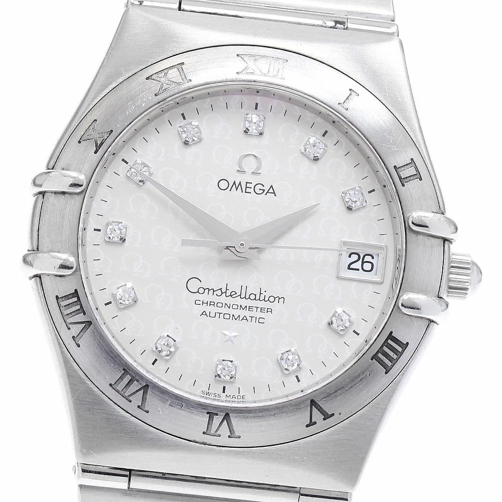 OMEGA CONSTELLATION ANNIVERSARY DIAMOND AUTOMATIC WATCH: Omega Constellation Anniversary Diamond Automatic Watch Brand: Omega Type/Style: Wristwatch Material: Case Material: Stainless Steel Band Material: Stainless Steel Color: Dial Color silver Size: Case