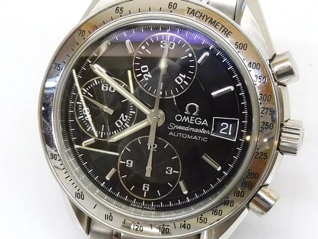 OMEGA SPEEDMASTER CHRONOGRAPH AUTOMATIC BLACK MEN'S WATCH: Omega Speedmaster Chronograph Automatic Black Men's Watch Brand: Omega Type/Style: Wristwatch Material: Case Material: Stainless Steel Band Material: Stainless Steel Color: Dial Color black Size: Case