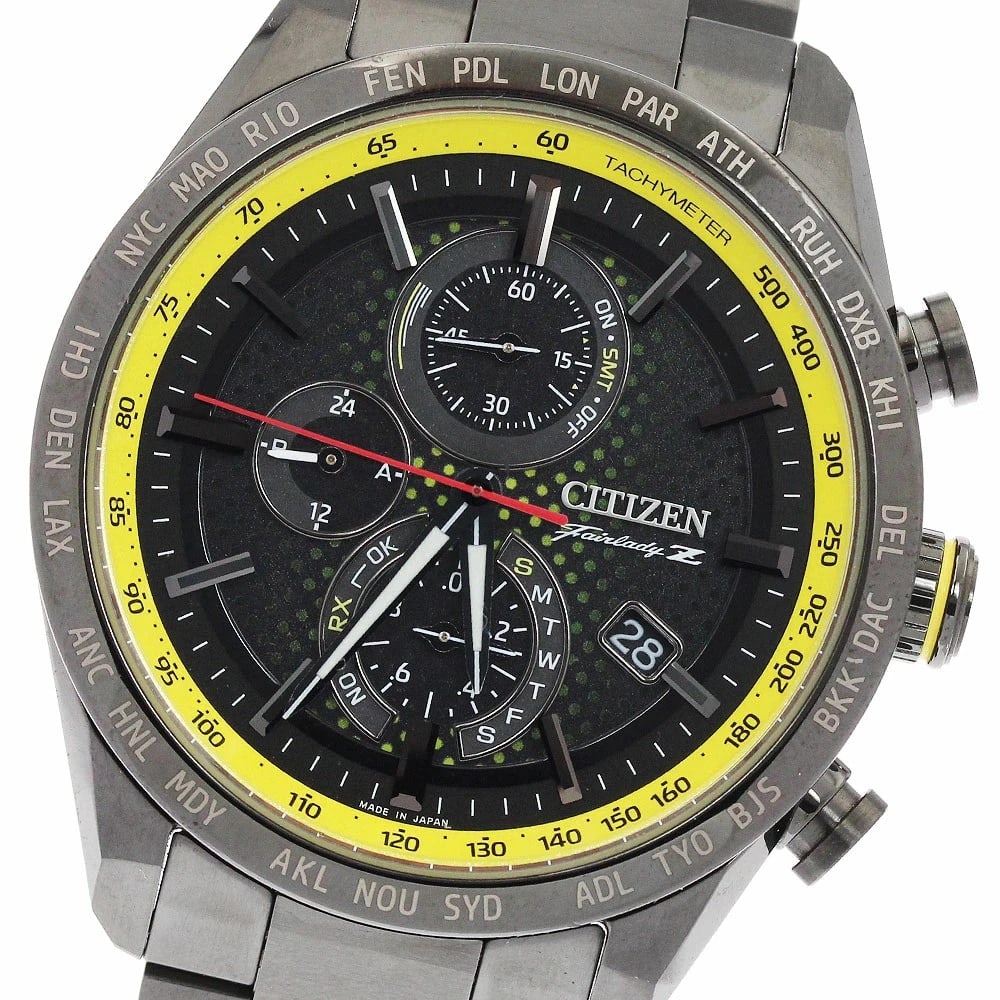 CITIZEN NISSAN FAIRLADY LIMITED EDITION WATCH: Citizen NISSAN Fairlady limited Edition Watch Brand: Citizen Type/Style: Wristwatch Material: Case Material: Titanium Band Material: Titanium Color: Dial Color black Size: Case Size (W): Approximately