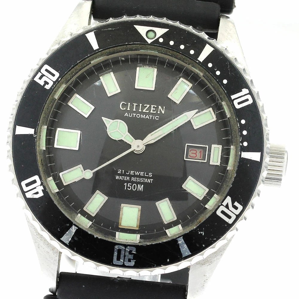 CITIZEN CHALLENGE DIVER AUTOMATIC MEN'S WATCH: Citizen Challenge Diver Automatic Men's Watch Brand: Citizen Type/Style: Wristwatch Material: Case Material: Stainless Steel Band Material: Rubber Color: Dial Color black Size: Case Size (Width):