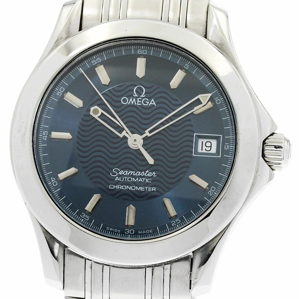 OMEGA SEAMASTER DATE CHRONOMETER STAINLESS STEEL MEN?S WATCH: Omega Seamaster Date Chronometer Stainless Steel Men?s Watch Brand: Omega Type/Style: Wristwatch Material: Case Material: Stainless Steel Band Material: Stainless Steel Color: Dial Color navy Size: