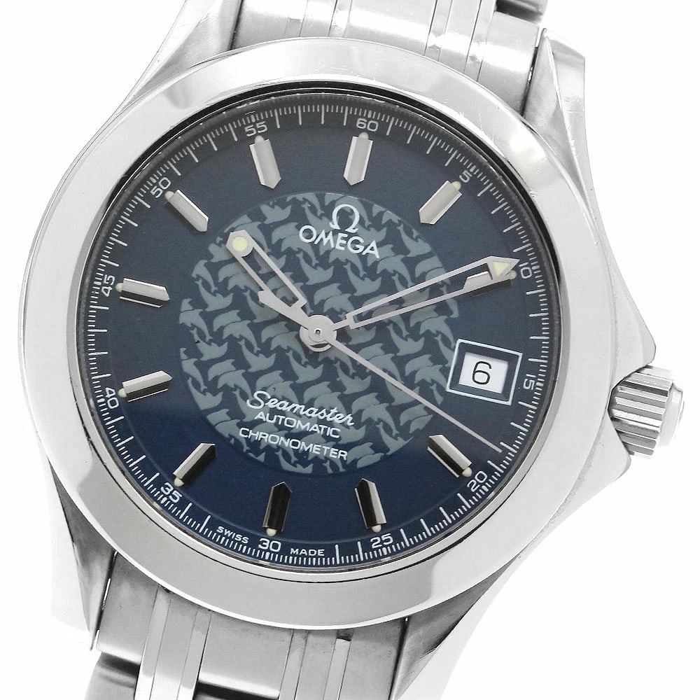 OMEGA SEAMASTER JACQUES MAYEUR DATE AUTOMATIC MEN'S WATCH: Omega Seamaster Jacques Mayeur Date Automatic Men's Watch Brand: Omega Type/Style: Wristwatch Material: Case Material: Stainless Steel Band Material: Stainless Steel Color: Dial Color blue Size: Case 