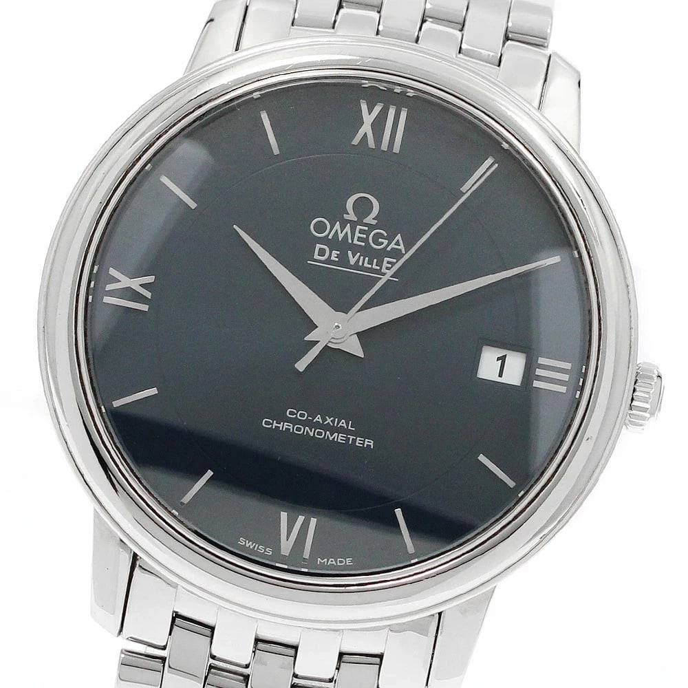 OMEGA DE VILLE PRESTIGE DATE CO-AXIAL CHRONOMETER AUTOMATIC, WATCH: Omega De Ville Prestige Date Co-Axial Chronometer Automatic, Watch Brand: Omega Type/Style: Wristwatch Material: Case Material: Stainless Steel Band Material: Stainless Steel Color: Dial Color navy