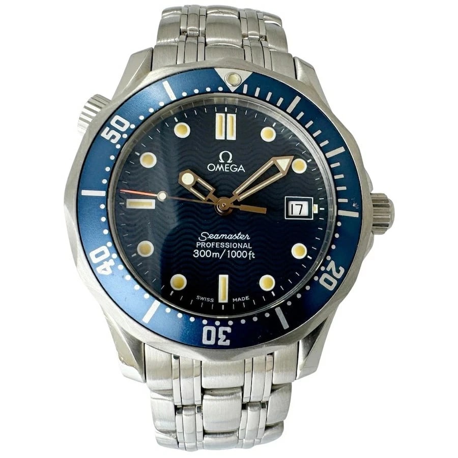OMEGA SEAMASTER PROFESSIONAL, WATCH: OMEGA Seamaster Professional, Watch Brand: OMEGA Type/Style: Wrist watch Material: Case Material Stainless Steel Band Material Stainless Steel Color: Dial Color Blue Band Color Silver Size: [ Case