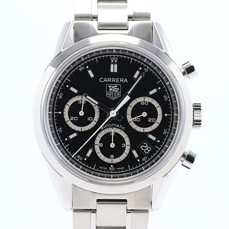 TAG HEUER CARRERA AUTOMATIC CHRONOGRAPH, WATCH: Tag Heuer Carrera Automatic Chronograph, Watch Brand: TAG HEUER Type/Style: Wrist watch Material: Case Material Stainless Steel Band Material SS Color: Dial Color Black Size: [ Case size ] 38mm [ Arm