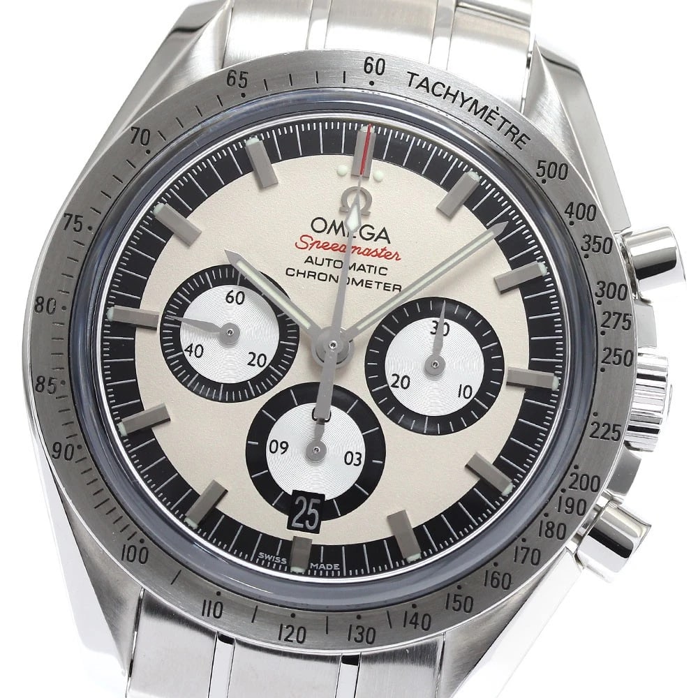 OMEGA SPEEDMASTER RACING LEGEND SCHUMACHER CHRONOGRAPH, WATCH: OMEGA Speedmaster Racing Legend Schumacher Chronograph, Watch Brand: OMEGA Type/Style: Wristwatch Material: Band Material Stainless Steel, Case Material Stainless Steel Color: Band Color Silver, Dial