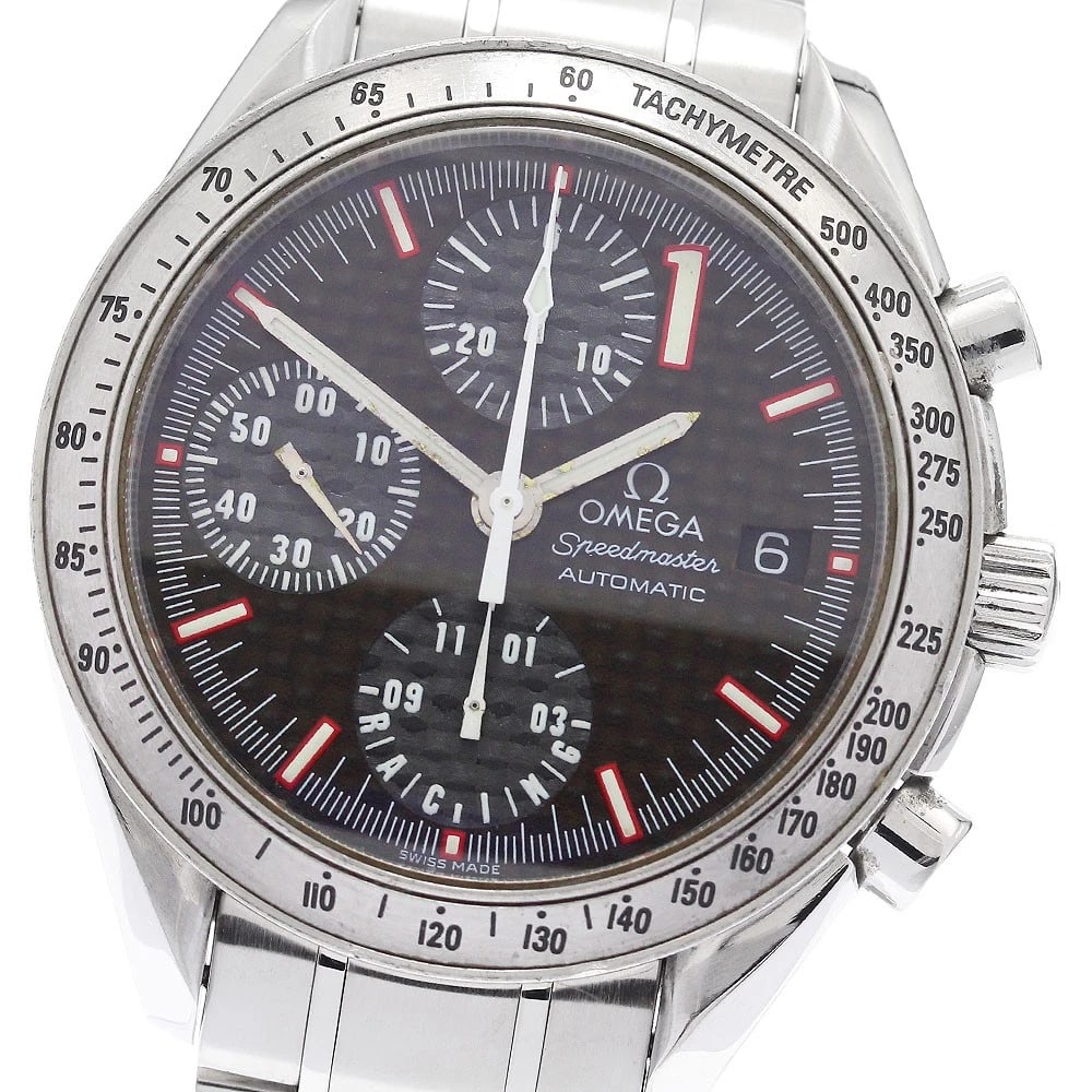 OMEGA SPEEDMASTER RACING MICHAEL SCHUMACHER AUTOMATIC WATCH: OMEGA Speedmaster Racing Michael Schumacher Automatic Watch Brand: OMEGA Type/Style: Wristwatch Material: Band Material Stainless Steel, Case Material Stainless Steel Color: Band Color Silver, Dial