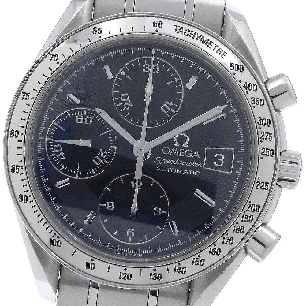OMEGA SPEEDMASTER DATE CHRONOGRAPH BLACK AUTOMATIC, WATCH: OMEGA Speedmaster Date Chronograph black Automatic, Watch Brand: OMEGA Type/Style: Wristwatch Material: Band Material Stainless Steel, Case Material Stainless Steel Color: Band Color Silver, Dial