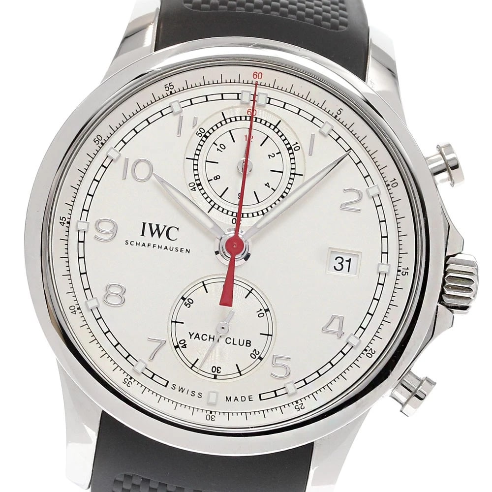IWC SCHAFFHAUSEN PORTUGESE YACHT CLUB AUTOMATIC WATCH: IWC SCHAFFHAUSEN Portugese Yacht Club Automatic Watch Brand: IWC SCHAFFHAUSEN Type/Style: Wristwatch Material: Band Material rubber, Case Material Stainless Steel Color: Band Color black, Dial Color