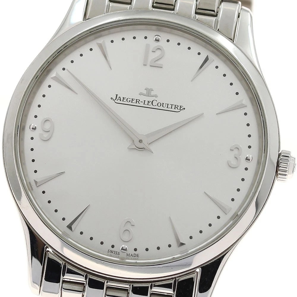 JAEGER-LECOULTRE MASTER ULTRA SLIM WATCH: JAEGER-LECOULTRE Master Ultra Slim Watch Brand: JAEGER-LECOULTRE Type/Style: Wristwatch Material: Band Material Stainless Steel, Case Material Stainless Steel Color: Band Color Silver, Dial Color