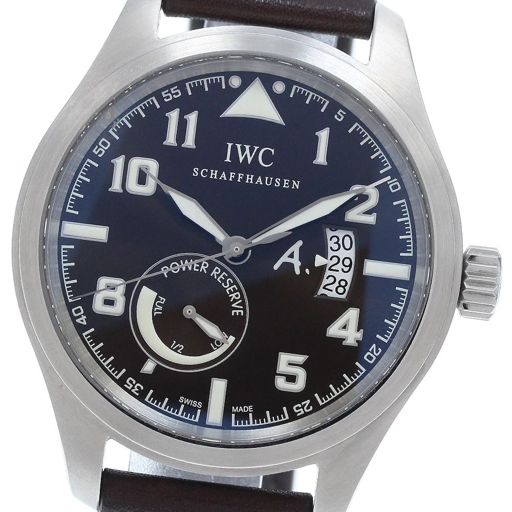 IWC SCHAFFHAUSEN PILOT'S WATCH: IWC SCHAFFHAUSEN Pilot's Watch Brand: IWC SCHAFFHAUSEN Type/Style: Wristwatch Material: Band Material leather, Case Material Stainless Steel Color: Band Color Dark brown, Dial Color Dark brown, Case