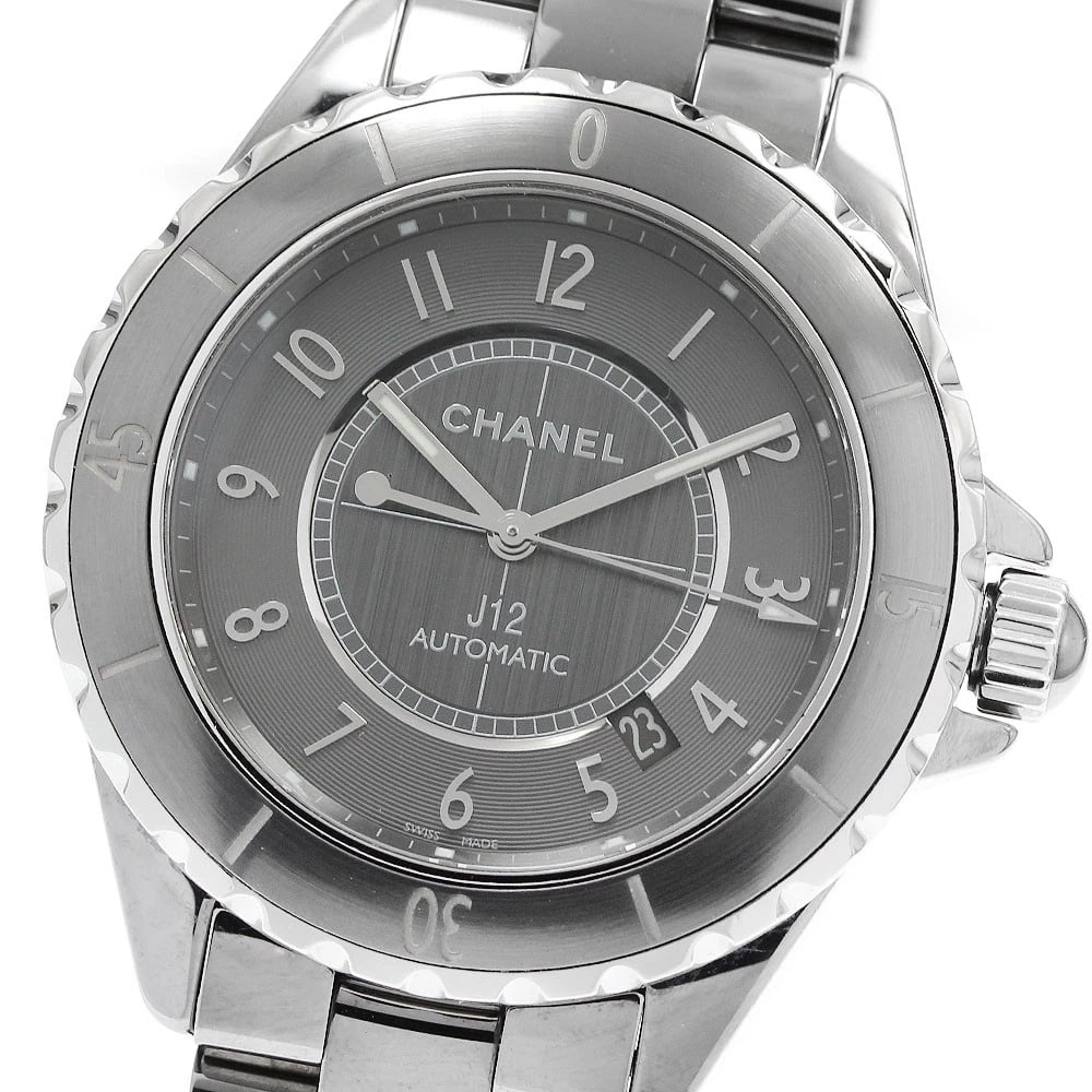 CHANEL J12 CHROMATIC DATE GRAY AUTOMATIC WATCH: CHANEL J12 Chromatic Date gray Automatic Watch Brand: CHANEL Type/Style: Wristwatch Material: Band Material Titanium / ceramic, Case Material Titanium / ceramic Color: Band Color gray, Dial Color