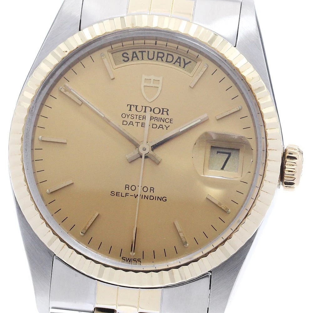 TUDOR OYSTER PRINCE DATE K18YGBEZEL GOLD AUTOMATIC, WATCH: TUDOR Oyster Prince Date K18YGBezel gold Automatic, Watch Brand: TUDOR Type/Style: Wristwatch Material: Band Material Stainless Steel/Gold Plated, Case Material Stainless Steel/K18YG Color: Band